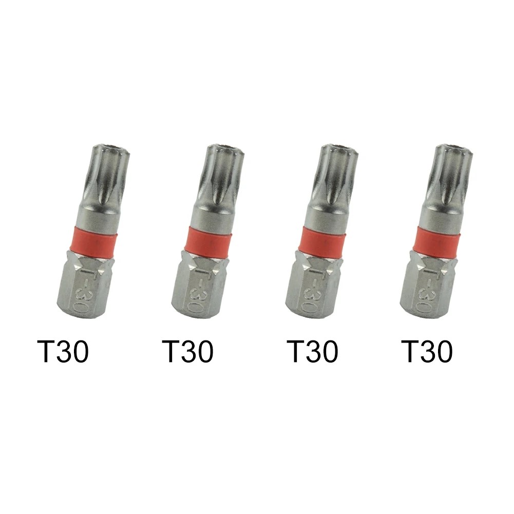 4Pcs 25mm T6-T40 Magnetic Torx Screwdriver Bits Set Electric Screwdriver Head  T30 Hand Tool