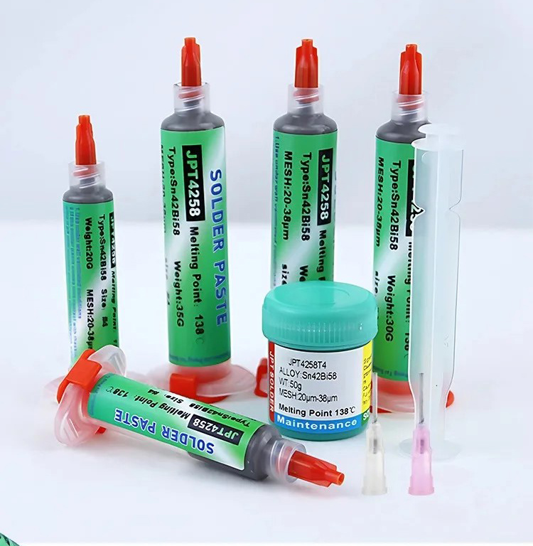 Sn42Bi58 SMD Welding Paste 138 ℃ Low Temperature Lead-free Syringe No Clean Solder Paste For Phone Component Repair