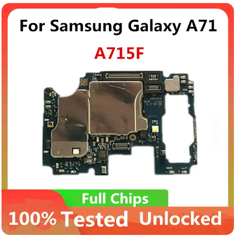 Unlocked for Samsung Galaxy A71 A715F 1SIM Motherboard Logic Main Circuit Board Plate Eu Version WIth Full Chips 128GB SM-A715F