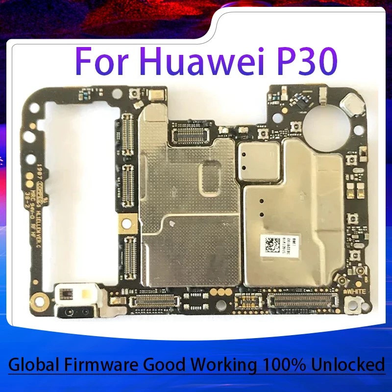 RAM 8GB ROM 128GB Original Unlocked For HuaWei P30 Motherboard  128GB Logic Board Full Chips Android OS System Clean IMEI Mainboard